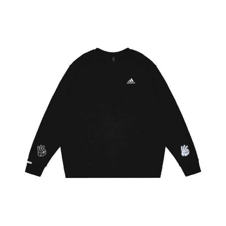 Adidas Adidas LABEL Sweatshirts Unisex Black Crew Neck Moderate Regular