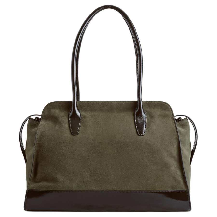 COS Leather Tote Bag, Shopping Bag, Handbag Women's Mole & Dark Brown