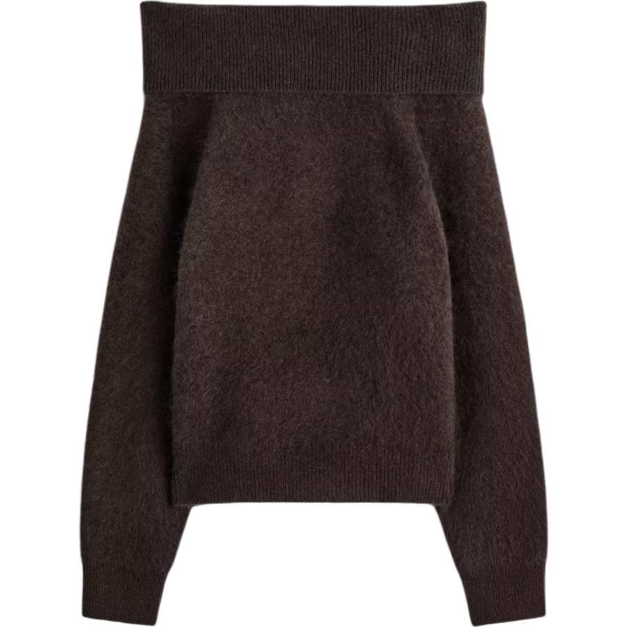 COS Sweaters Women's Dark Brown Boat Neck Moderate Other