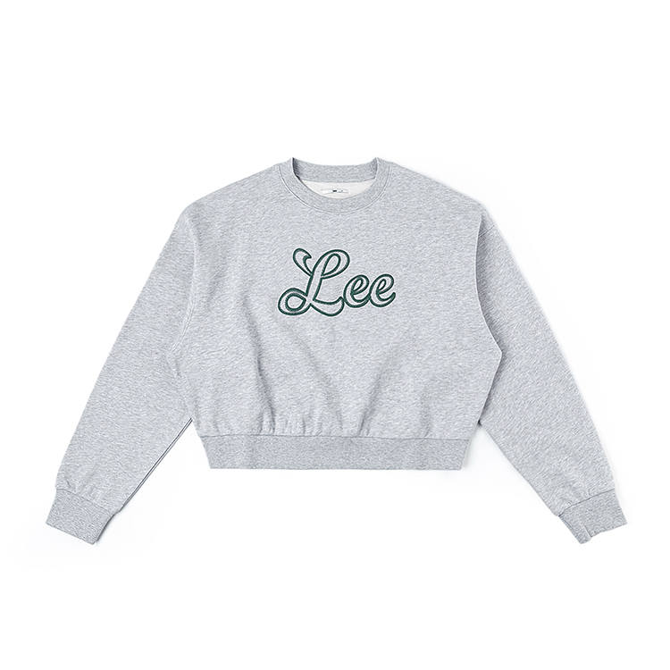 Lee Sweatshirts Women's Light Heather Gray Crew Neck Moderate Regular