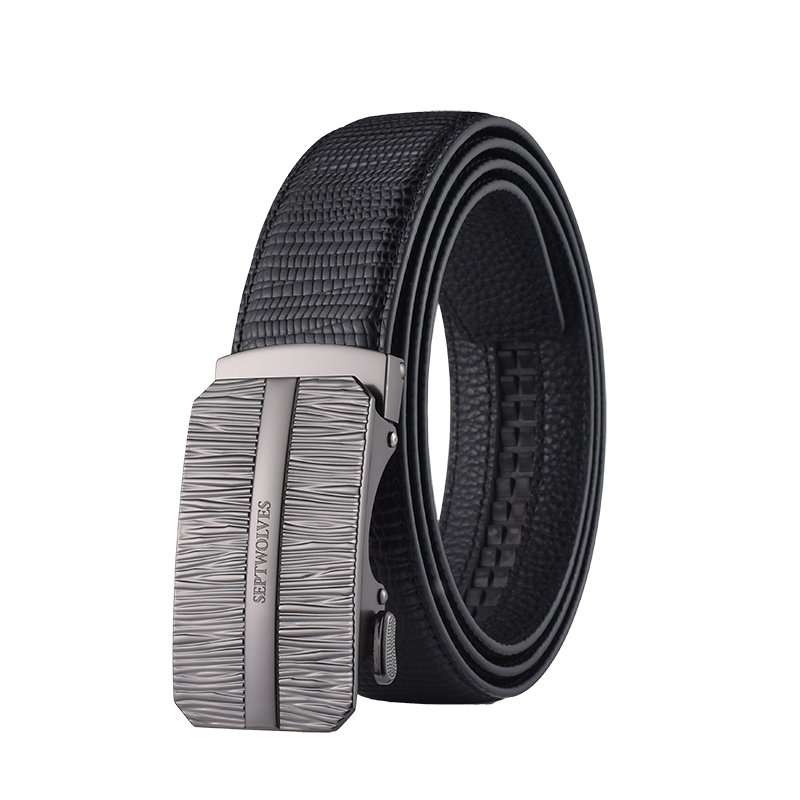 SEPTWOLVES SEPTWOLVES Alloy Leather Belts Men's Width 3.4CM