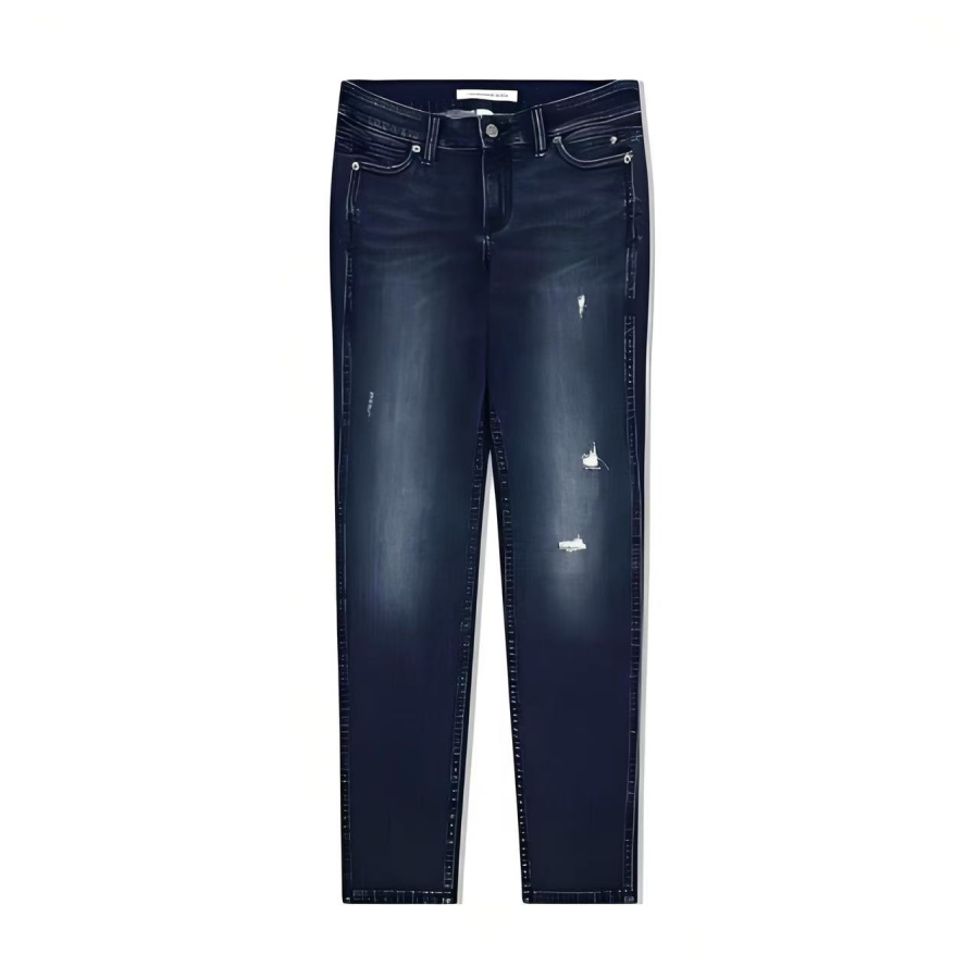 Calvin Klein Jeans Women's Blue Moderate Straight Fit Pants