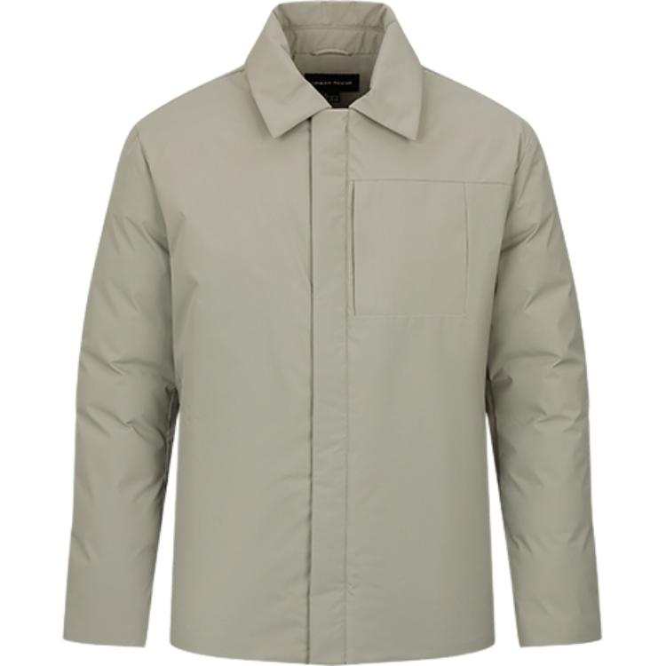 URBAN REVIVO Down Jackets Men's Cool Gray Lapel Thin
