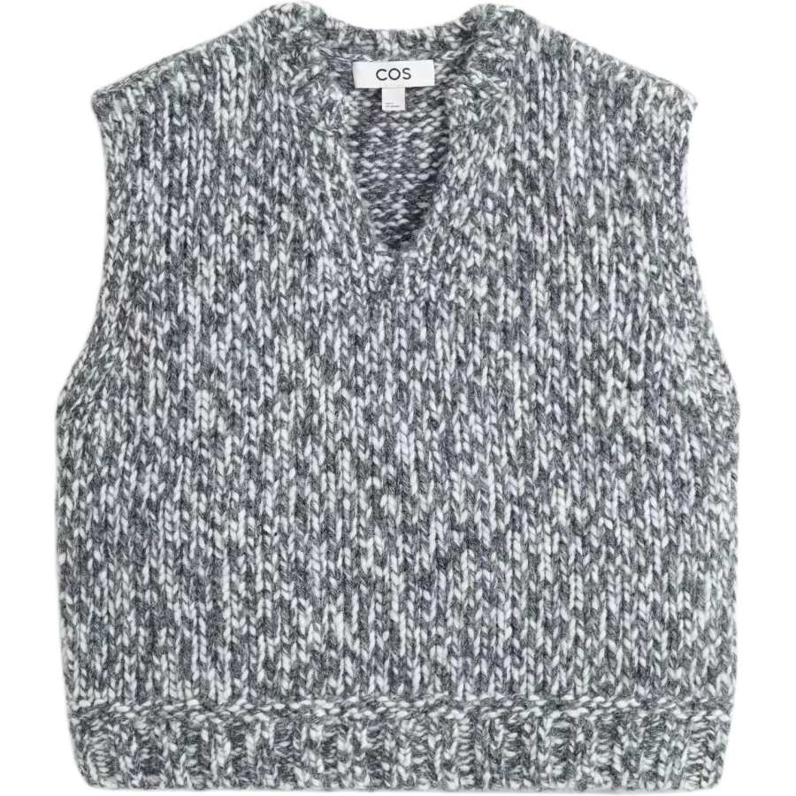 COS Tank Tops Women's Gray/Cream V Neck Thickened Other
