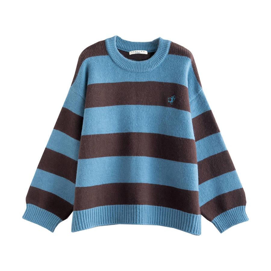 Tonlion Knitwear Women's Blue Tone Crew Neck Moderate Base Layer