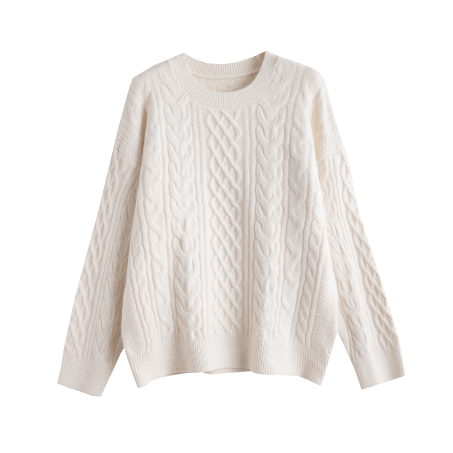 Tonlion Sweaters Women's Ecru Crew Neck Moderate Other