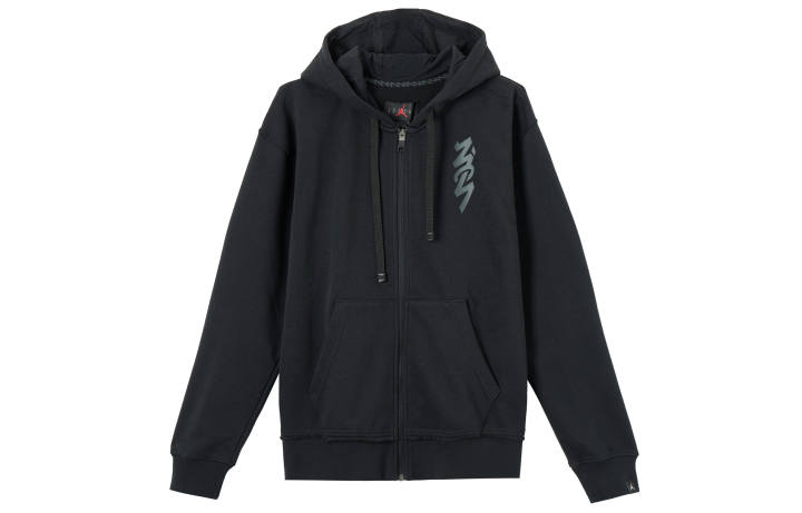 Jordan Jordan Sweatshirts Men's Black Hooded Moderate Cardigan