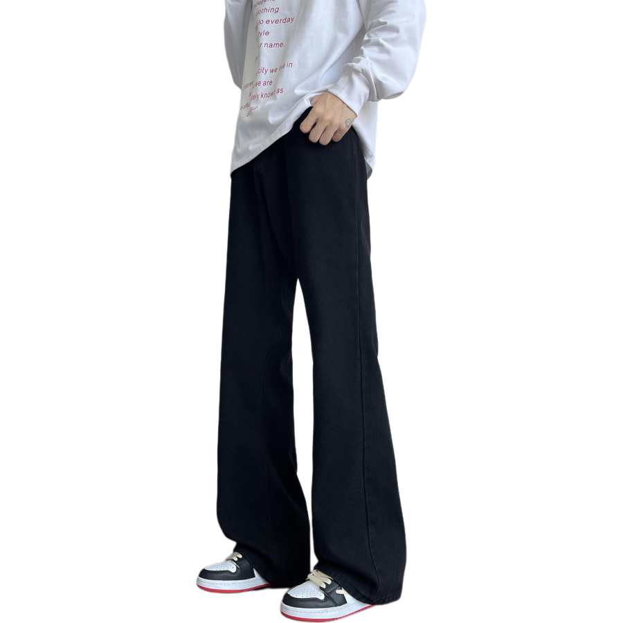 HUANQIU Jeans Unisex Moderate Scimitar Pants