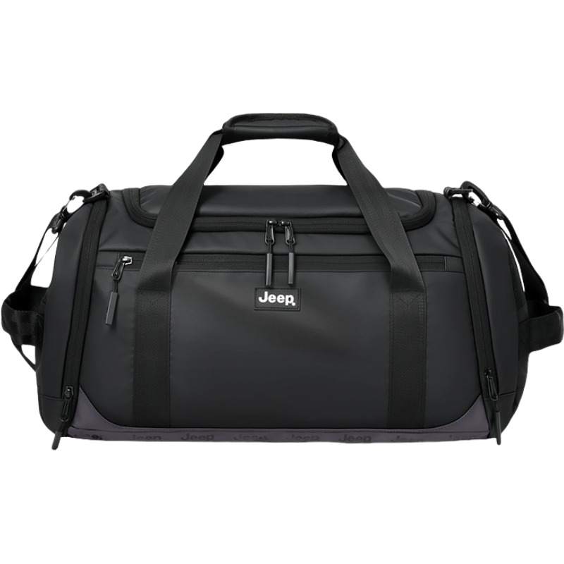 Jeep Oxford With Leather Membrane Coated Bag Unisex Black