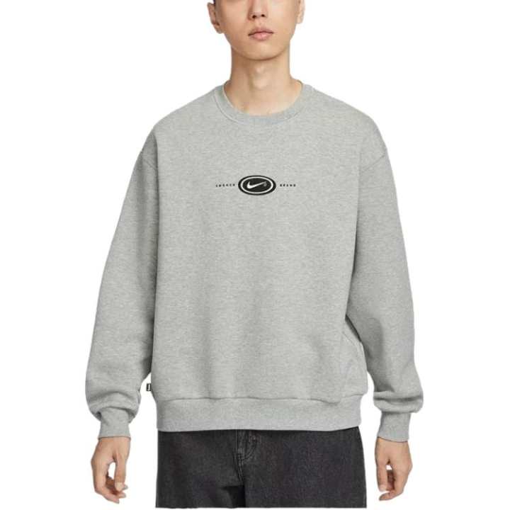 Nike Nike KOSTON Minimalist Style Fleece Lined Crew Neck Pullover Long Sleeved Sweatshirt Men's
