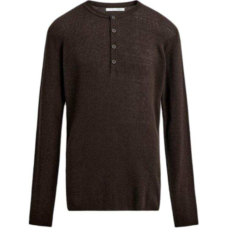 ZARA Knitwear Men's Brown Crew Neck Thin