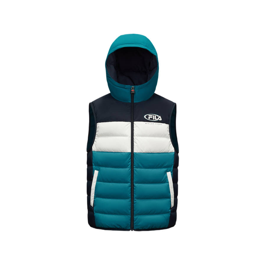 FILA KIDS Down Vests Hooded Non Detachable Lightweight