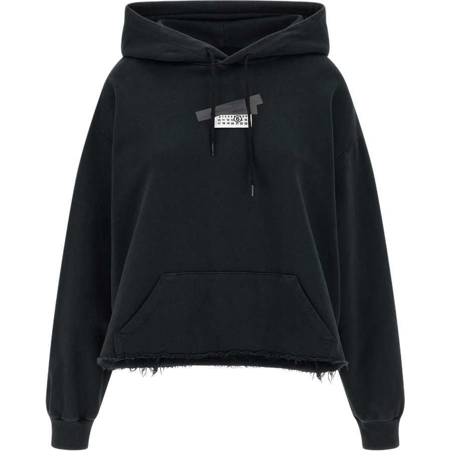 MM6 Maison Margiela gauze frayed hoodie