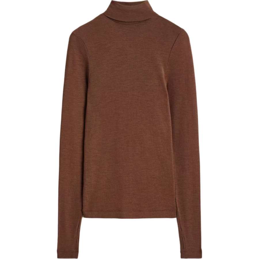 COS T Shirts Women's Brown Turtleneck