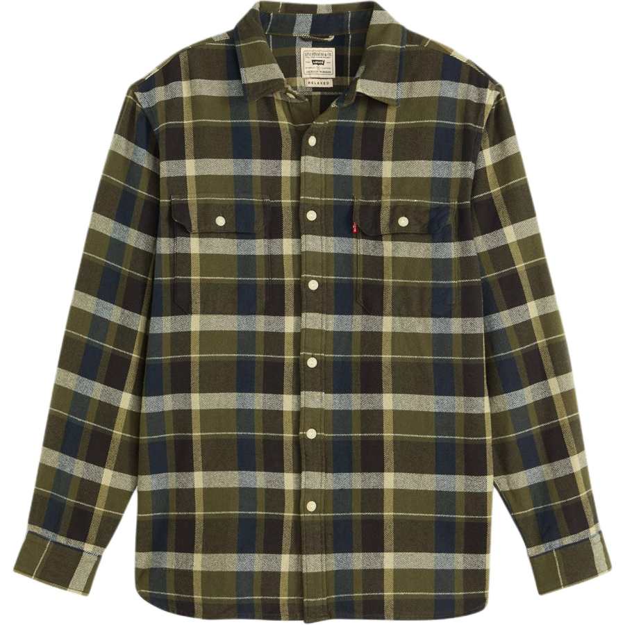 Levis Levis Shirts Men's Green Pointed Collar Moderate