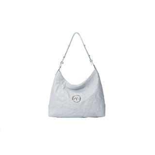 GROTTO Hobo Sheepskin Crossbody Bag, Shoulder Bag Regular Unisex Haze Blue