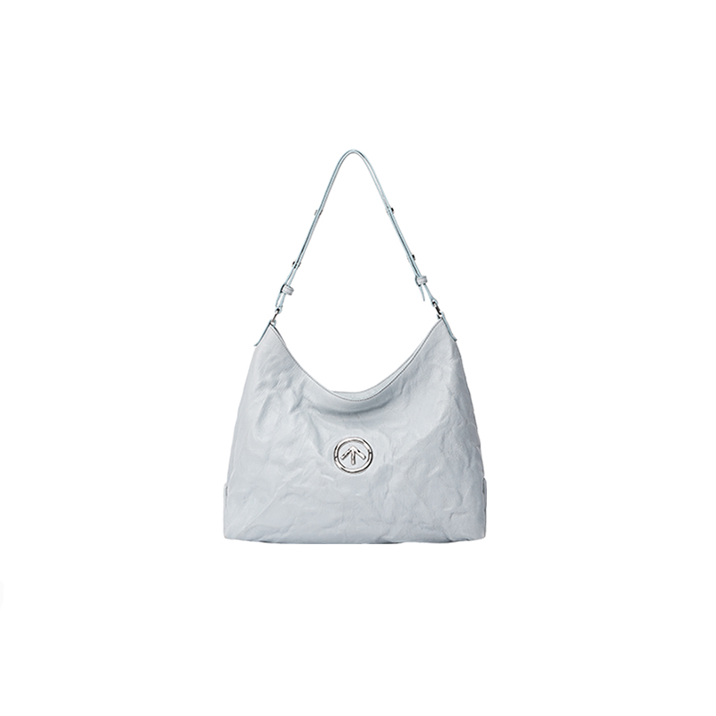 GROTTO Hobo Sheepskin Crossbody Bag, Shoulder Bag Regular Unisex Haze Blue