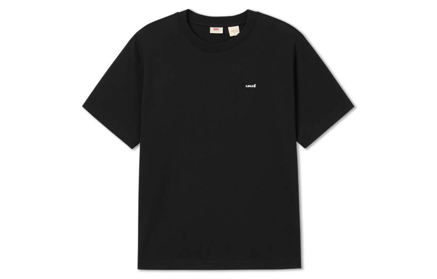 Levis T Shirts Men's Black Crew Neck Moderate Straight Fit
