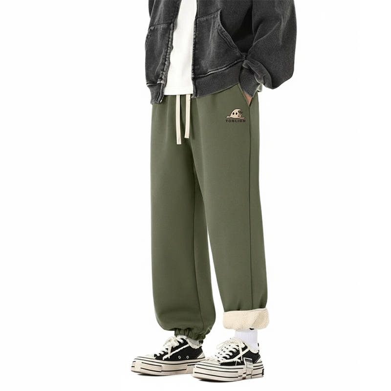 Tonlion Insulated Pants Unisex Thickened And Fleece Lined Skinny Pants
