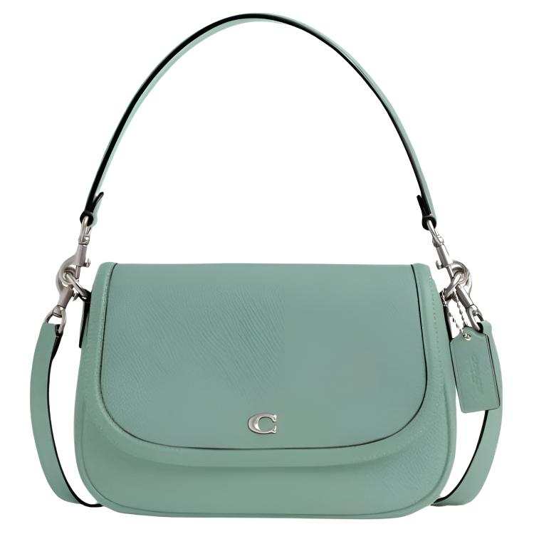 COACH Legacy Cow Leather One Shoulder Handbag Medium Women's Light Green