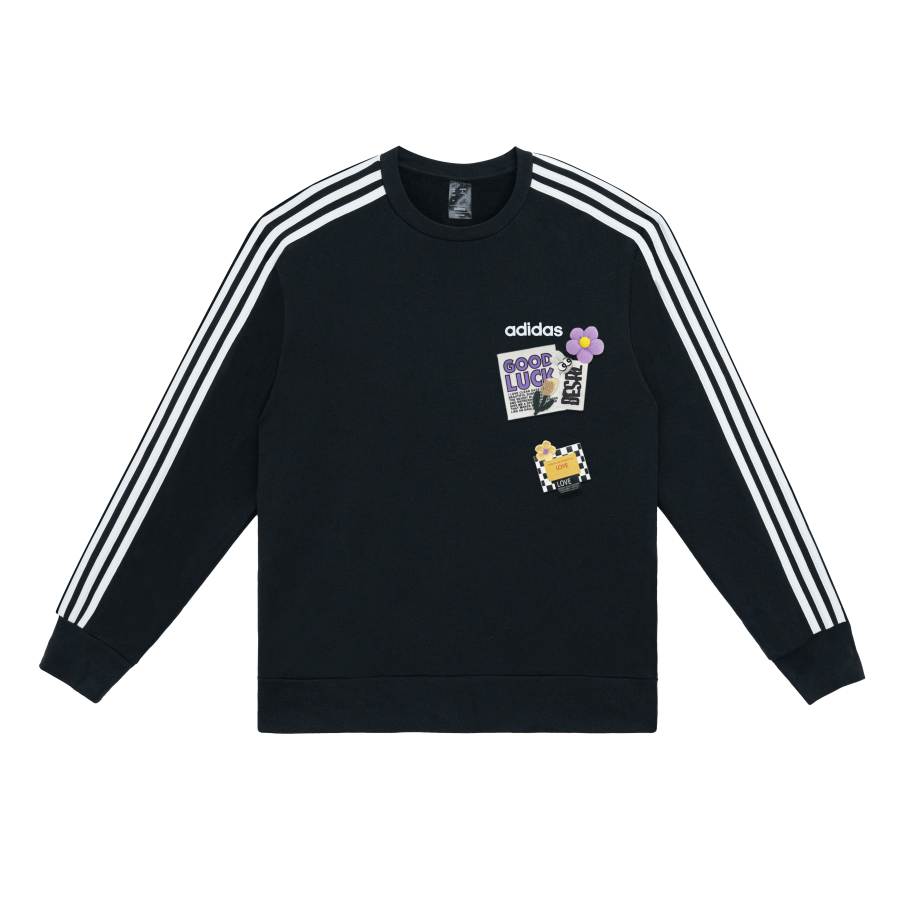 Adidas Adidas Sweatshirts Unisex Black Crew Neck Moderate Regular