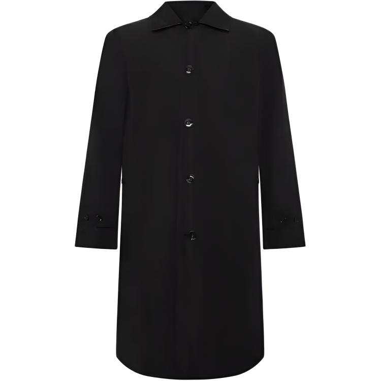 Burberry Coats Men's Black Lapel Moderate Straight Fit
