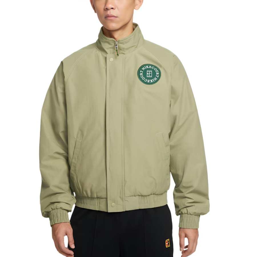 Nike Nike Court Tennis Tops Men's Light Khaki Stand Collar Moderate