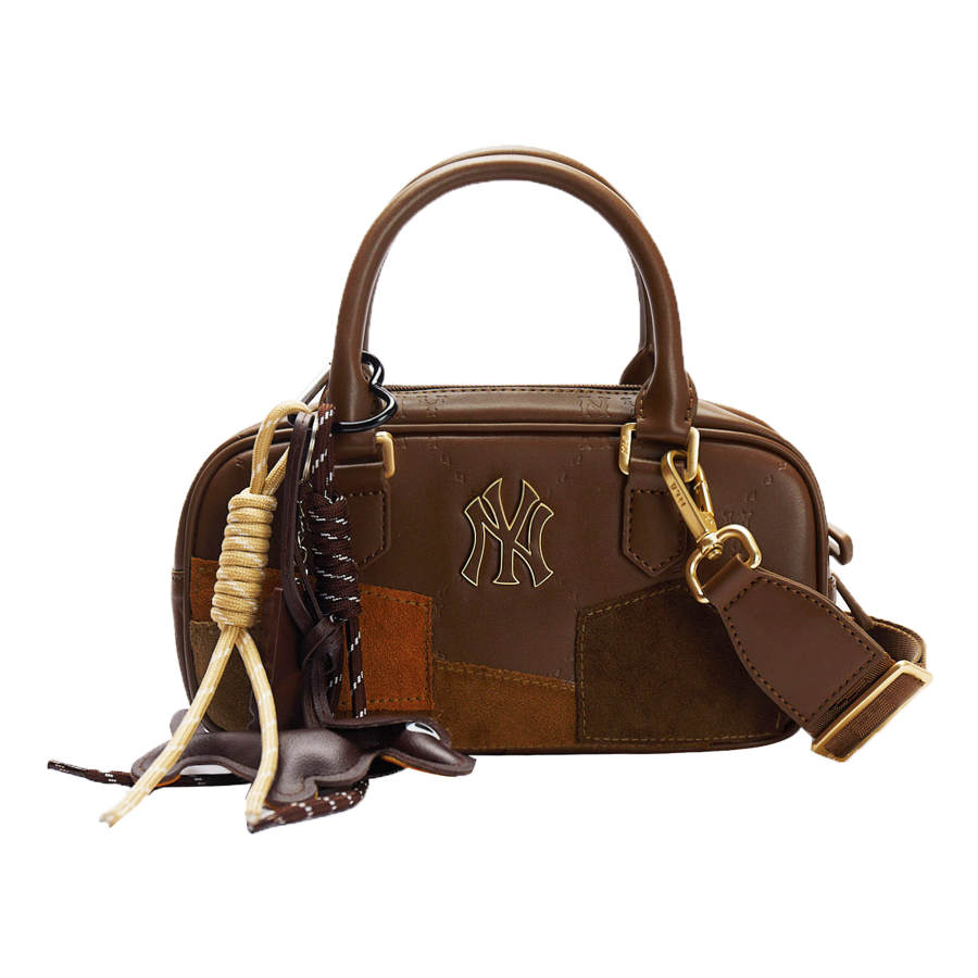 MLB Leather Bubble Jellyfish, Caramel Sausage Crossbody Handbag Unisex Brown/White/Ecru/Pink/Chestnut