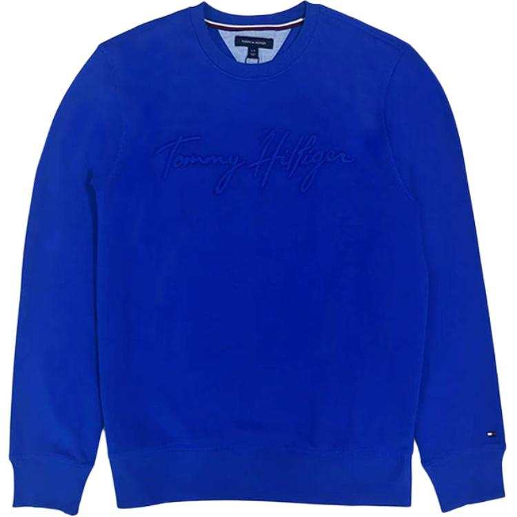 Tommy Hilfiger Casual Comfortable Minimalist Style Thermal Fleece Lined Crew Neck Long Sleeved Sweatshirt Men's