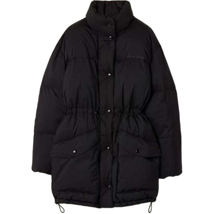MIU MIU Down Jackets Women's Black Stand Collar Moderate