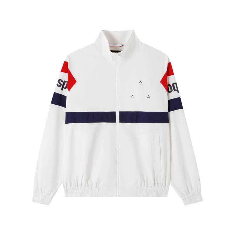 Le Coq Sportif Jackets Unisex Ivory White Stand Collar Moderate Other