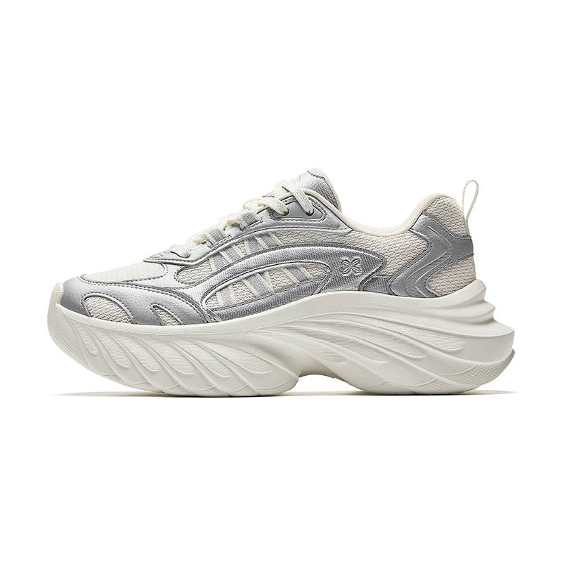 Anta Firework Abrasion Resistant Slip Resistant Low top Casual Shoes Women's White Silver