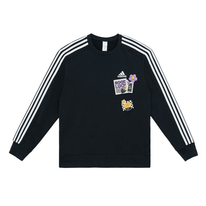 Adidas Adidas LABEL Sweatshirts Unisex Black Crew Neck Moderate Regular
