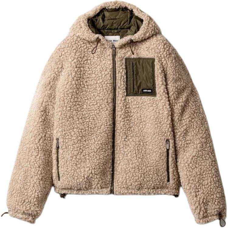 Miu Miu Logo-Patch Zipped Hooded Jacket