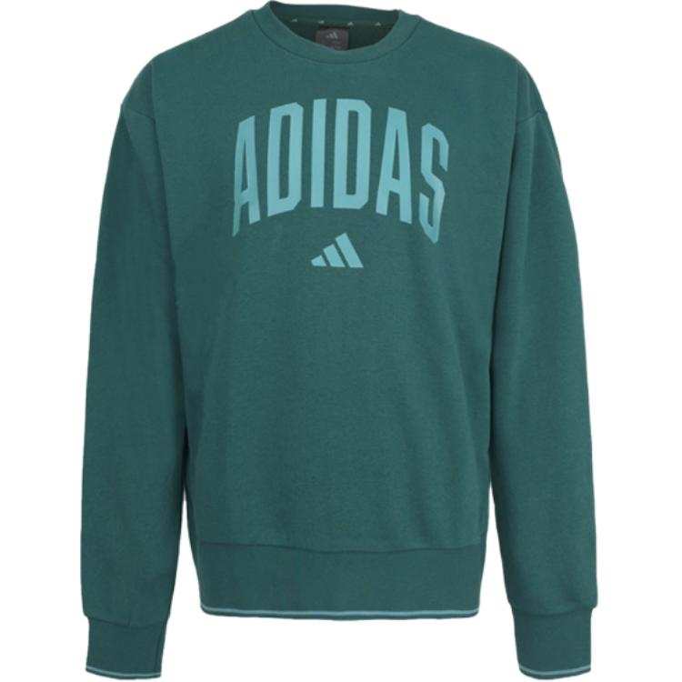 Adidas Adidas Sweatshirts Men's Emerald Green Crew Neck Moderate