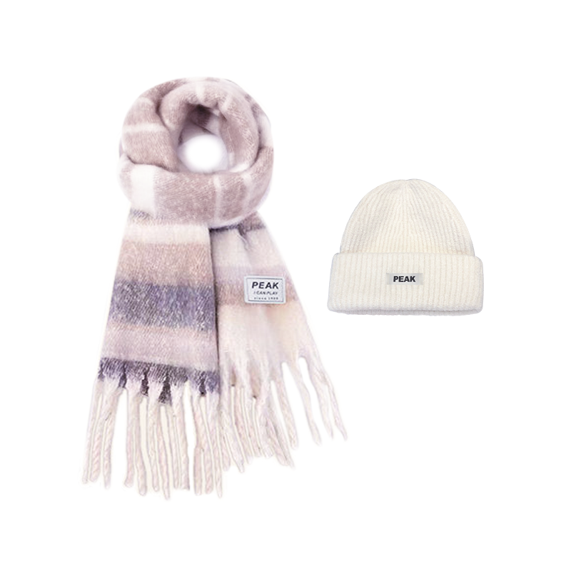 PEAK PEAK Polyester Knit Scarves Unisex Light Coffee Gradient