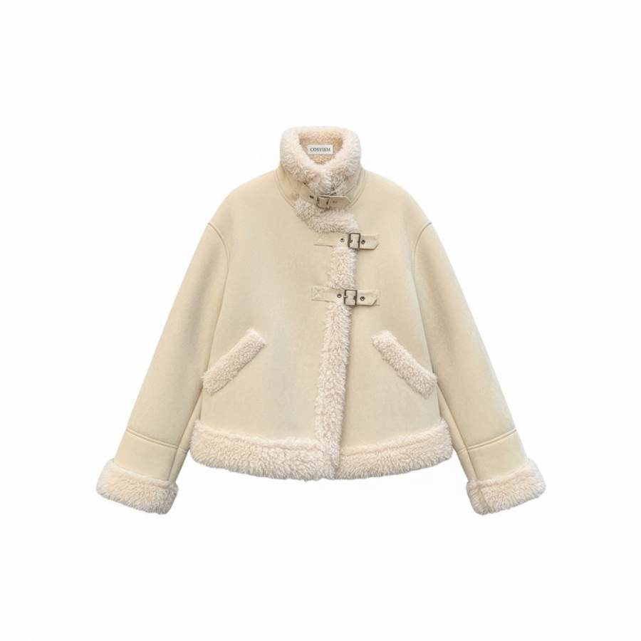 Cosyism Furs Women's Lapel Thickened And Fleece Lined
