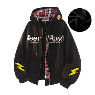 DEERWAY Sweatshirts Unisex Hooded Moderate Cardigan