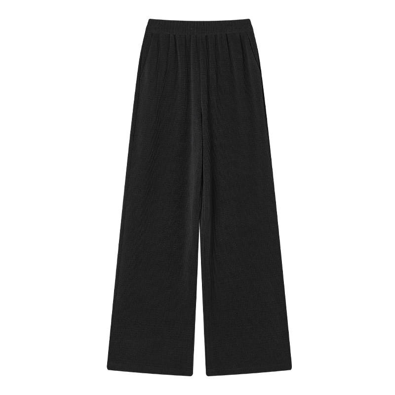 XIANGYING Casual Pants Women's Dark Gray Moderate Wide Leg Pants