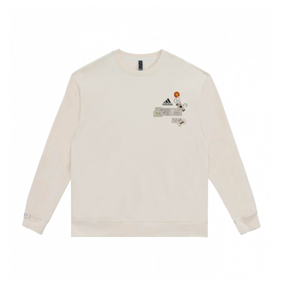Adidas Adidas Sweatshirts Unisex White Crew Neck Moderate