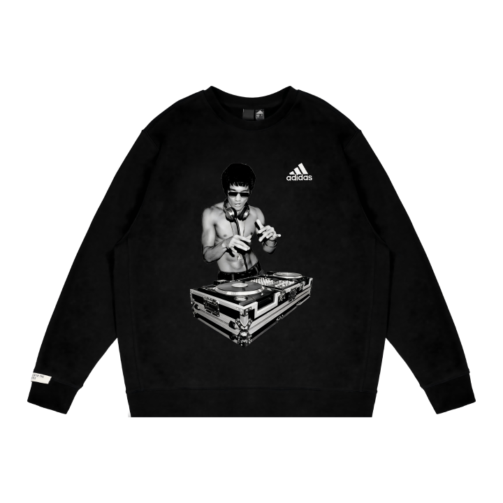 Adidas Adidas Sweatshirts Unisex Black Crew Neck Thickened Regular