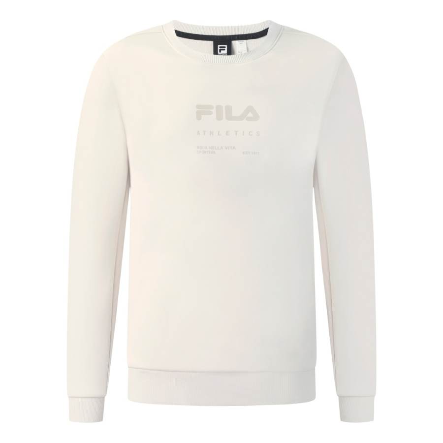 FILA Fitness Collection, Casual Sports Versatile Comfortable Thermal Loose Fit Fleece Lined Pullover Crew Neck