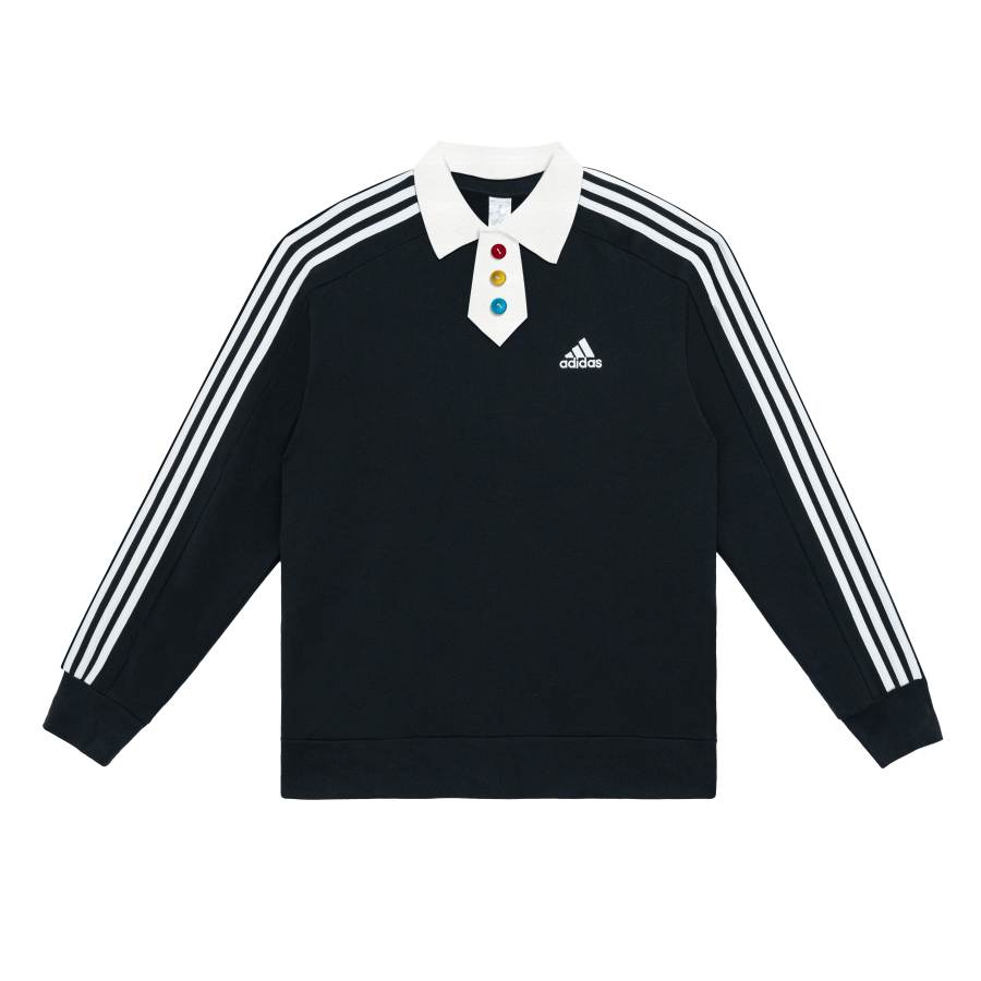 Adidas Adidas Sweatshirts Unisex Black Polo Collar Moderate