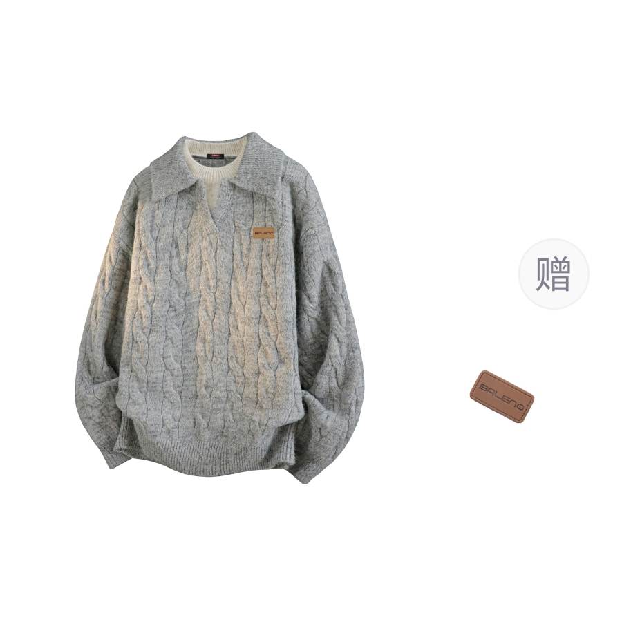 BALENO BALENO Sweaters Women's Lapel Thickened Mock Two Piece