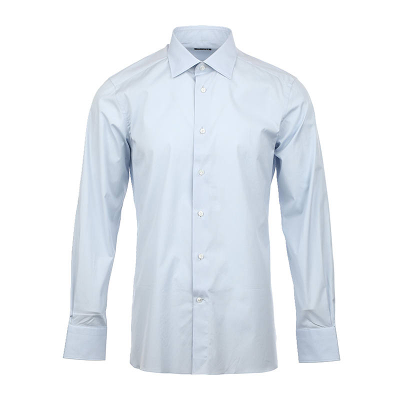 Ermenegildo Zegna Shirts Men's Light Blue Lapel Moderate Other