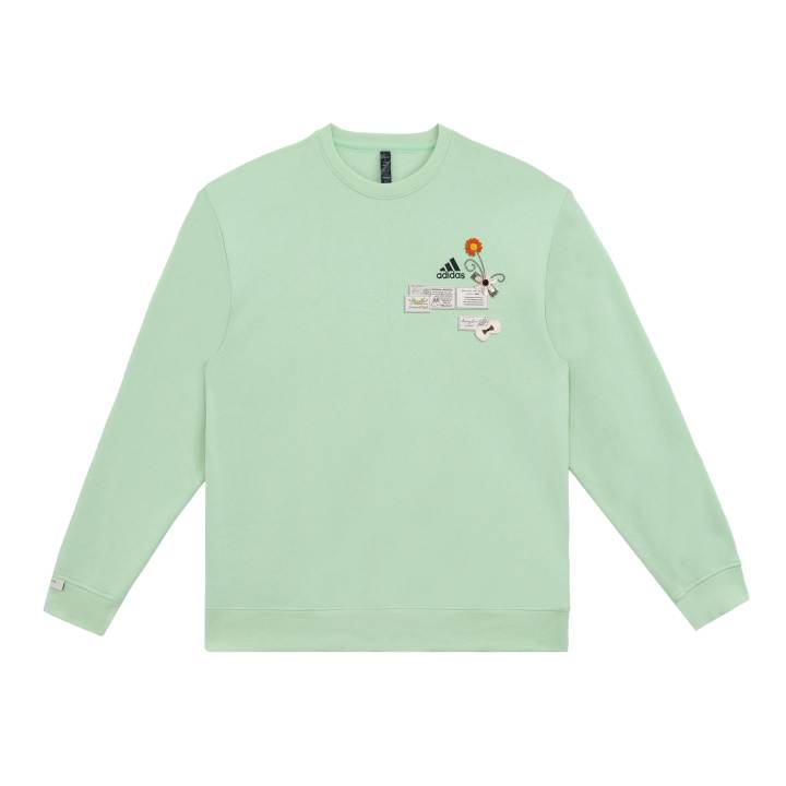 Adidas Adidas Sweatshirts Unisex Light Green Crew Neck Moderate