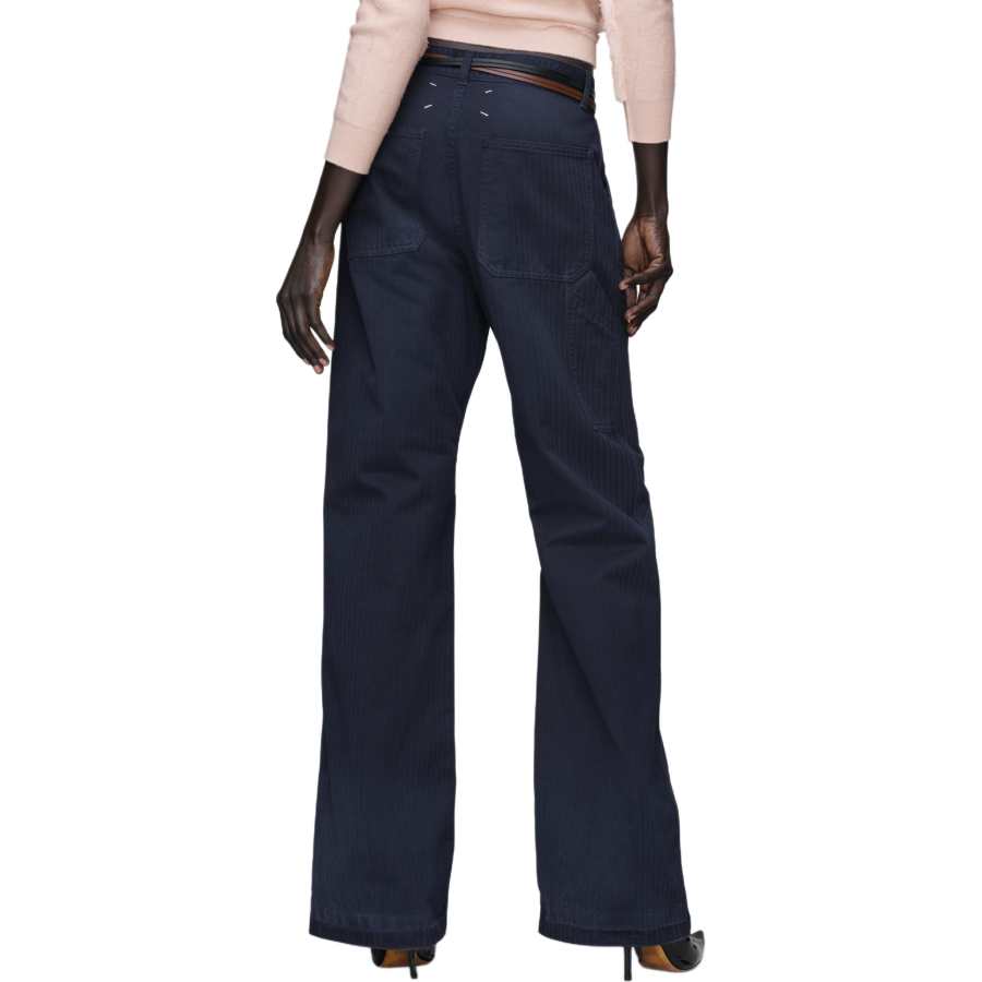 Maison Margiela Jeans Women's Blue Moderate Wide Leg Pants