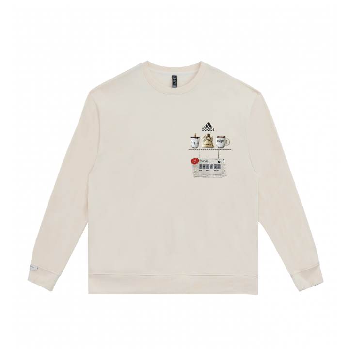 Adidas Adidas LABEL Sweatshirts Unisex White Crew Neck Moderate