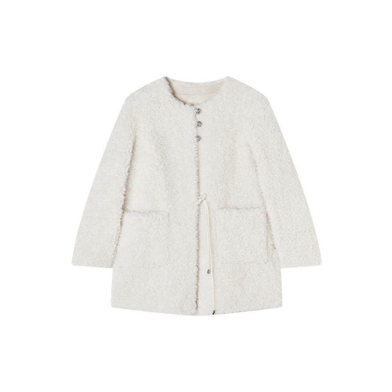 XIANGYING Furs Women's Crew Neck Moderate
