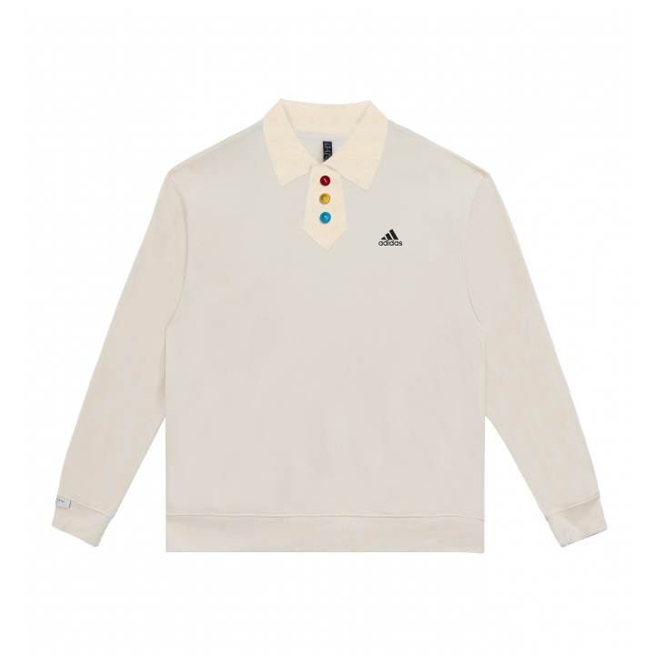 Adidas Adidas LABEL Sweatshirts Unisex White Polo Collar Moderate